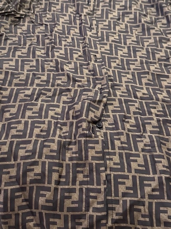 Fendi Brown Black Wrap Shirt Dress Long Sleeve - Picture 3 of 7